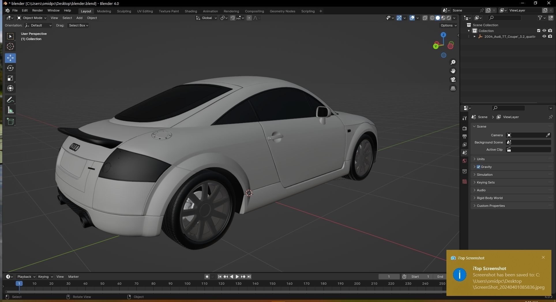 2004 Audi TT Coupe Low-poly 3D model_29