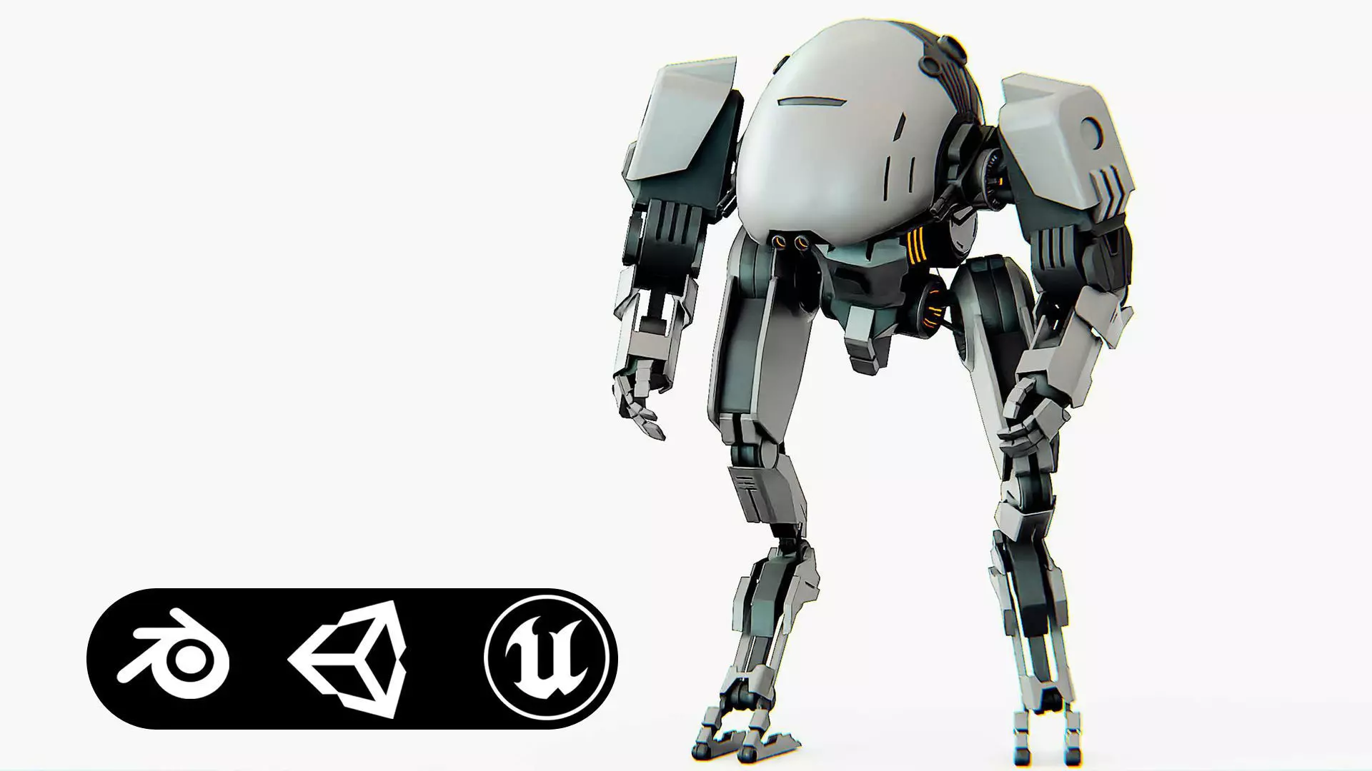 COMBAT DROID OMRON Rigged for Unreal Engine - Unity - MIXAMO 3D model_0