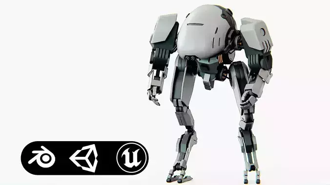 COMBAT DROID OMRON Rigged for Unreal Engine - Unity - MIXAMO 3D model