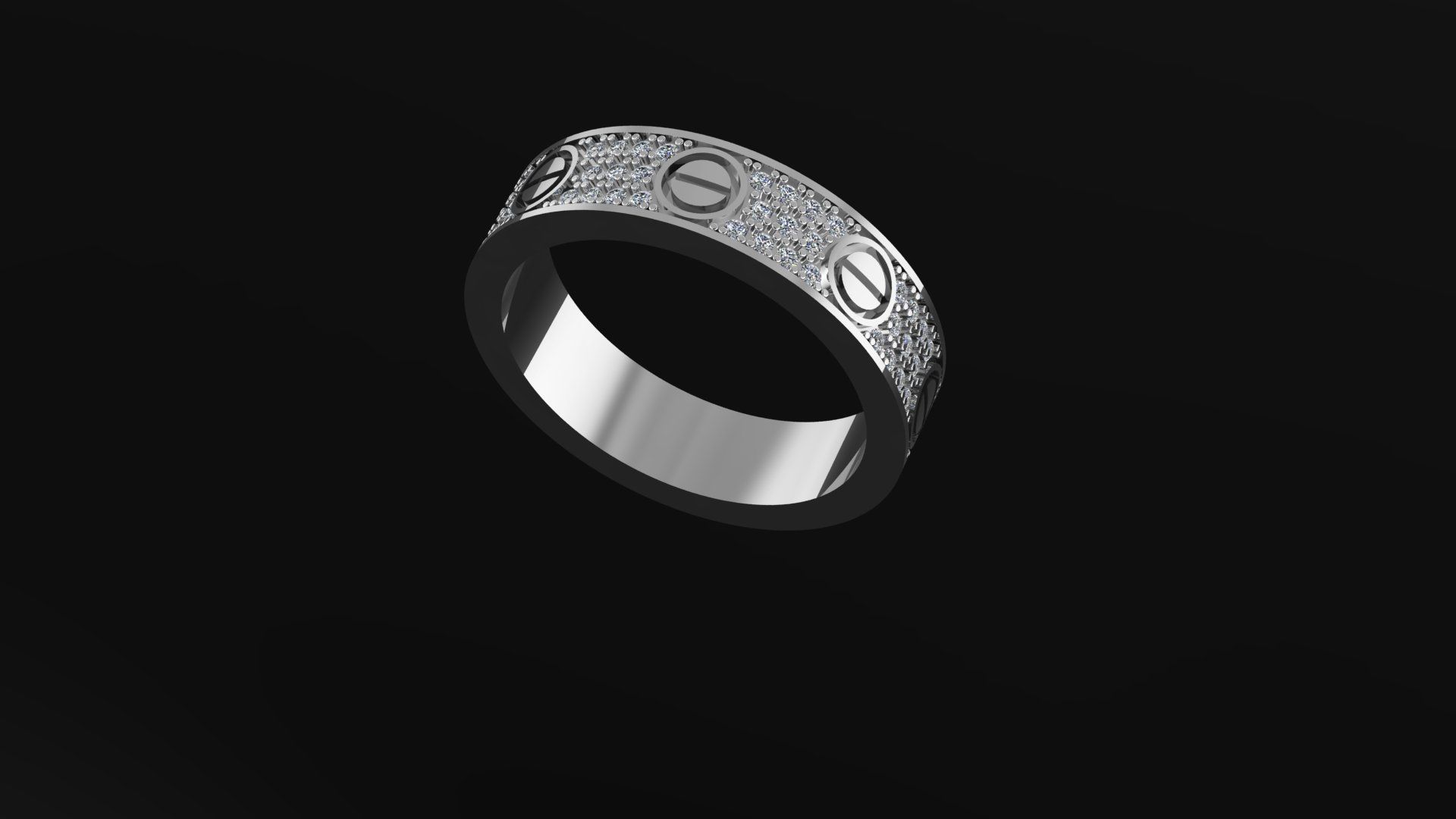 Paved Ring 17 3 mm 3D print model_14