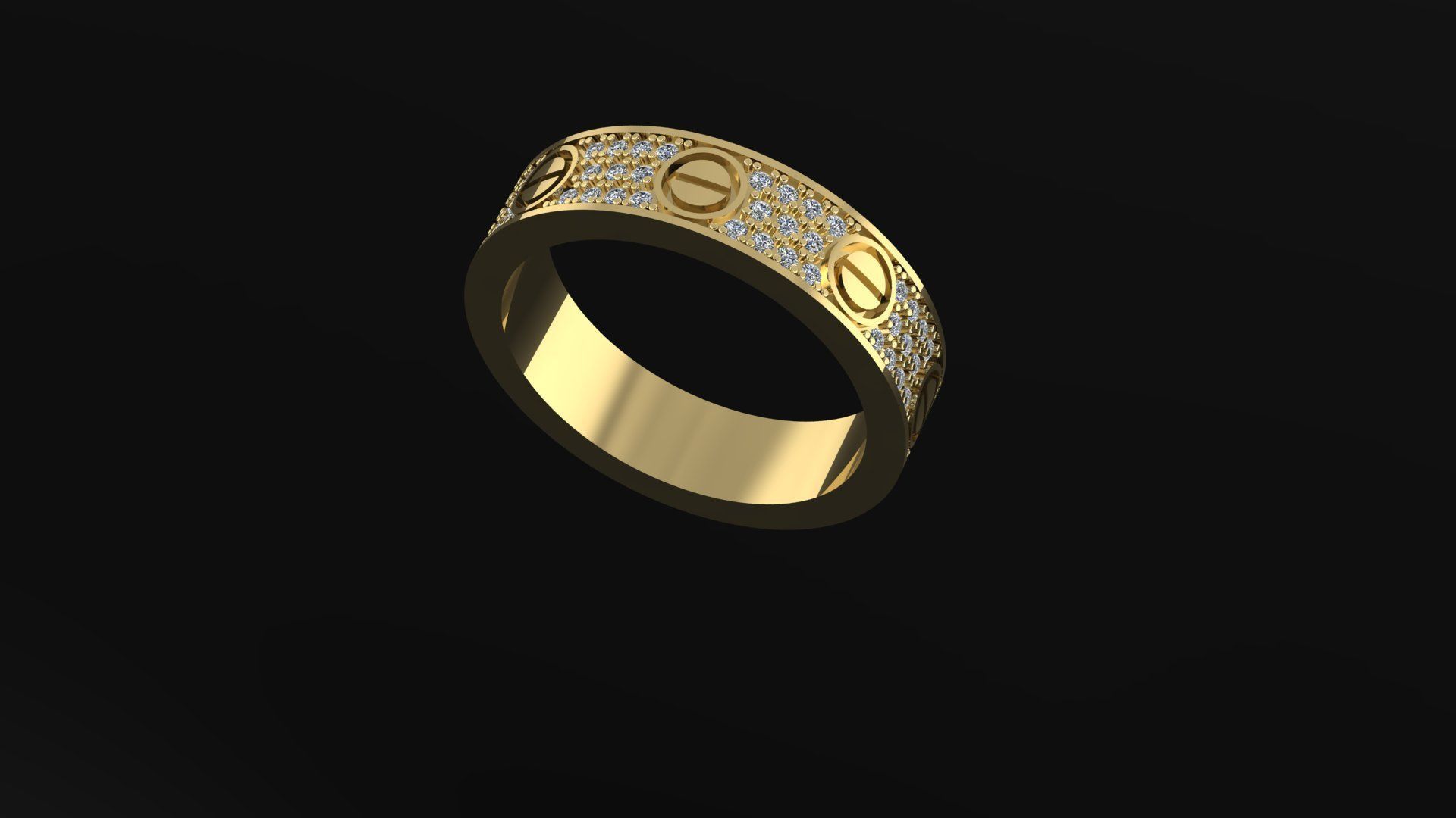 Paved Ring 17 3 mm 3D print model_13