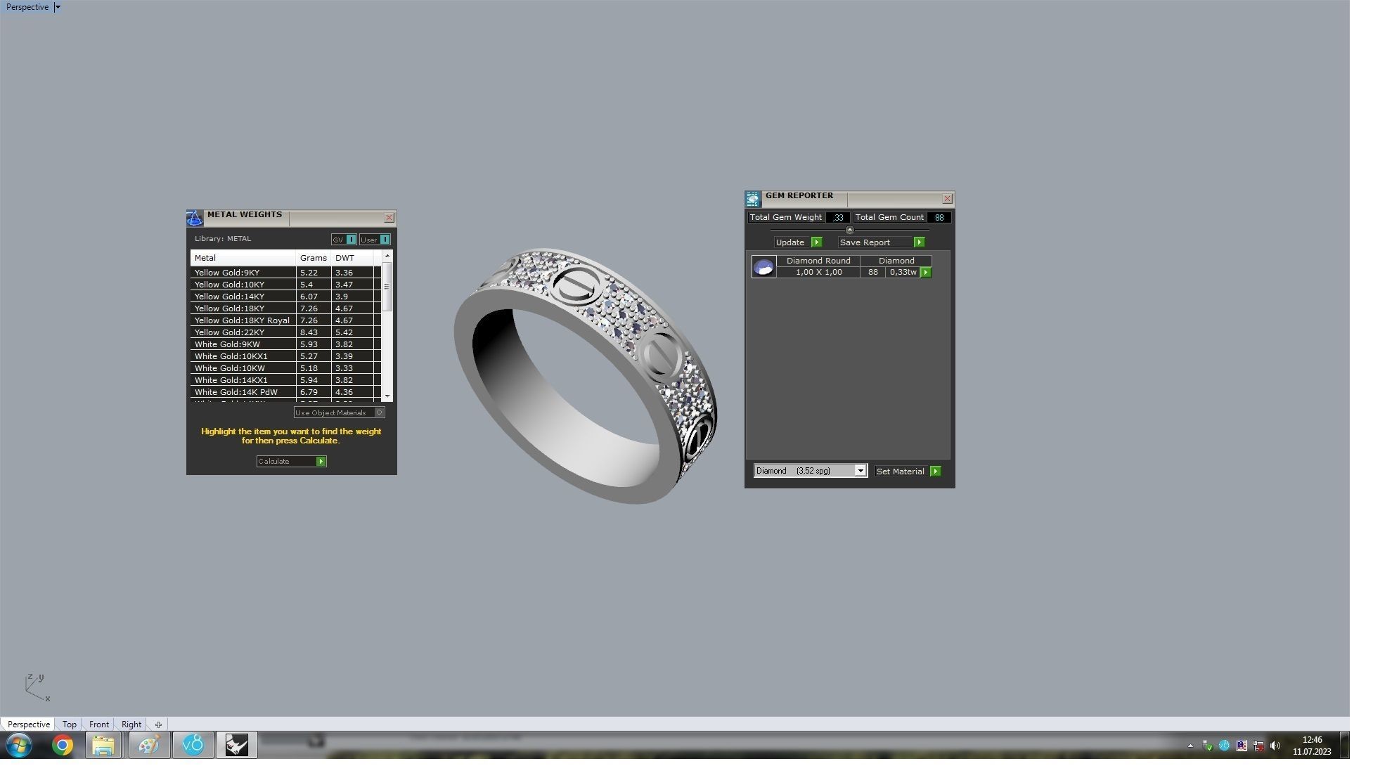 Paved Ring 17 3 mm 3D print model_7