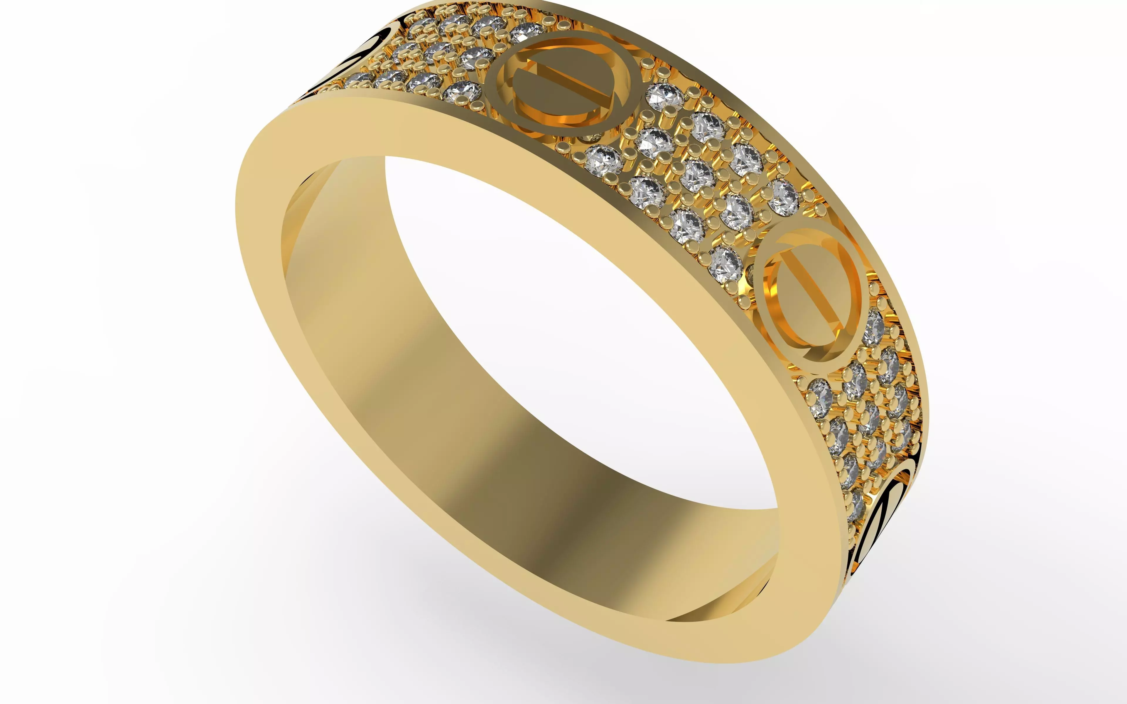 Paved Ring 17 3 mm 3D print model_2