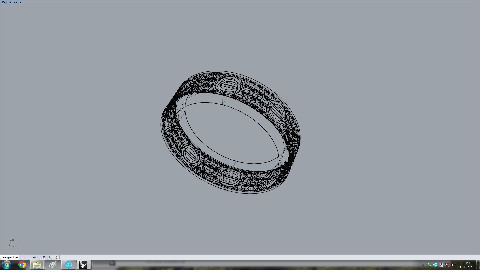 Paved Ring 17 3 mm 3D print model_5