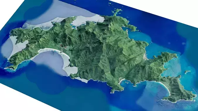 Ilha grande island 3d model terrain