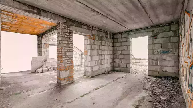 Abondoned house under construction - small part 3D model