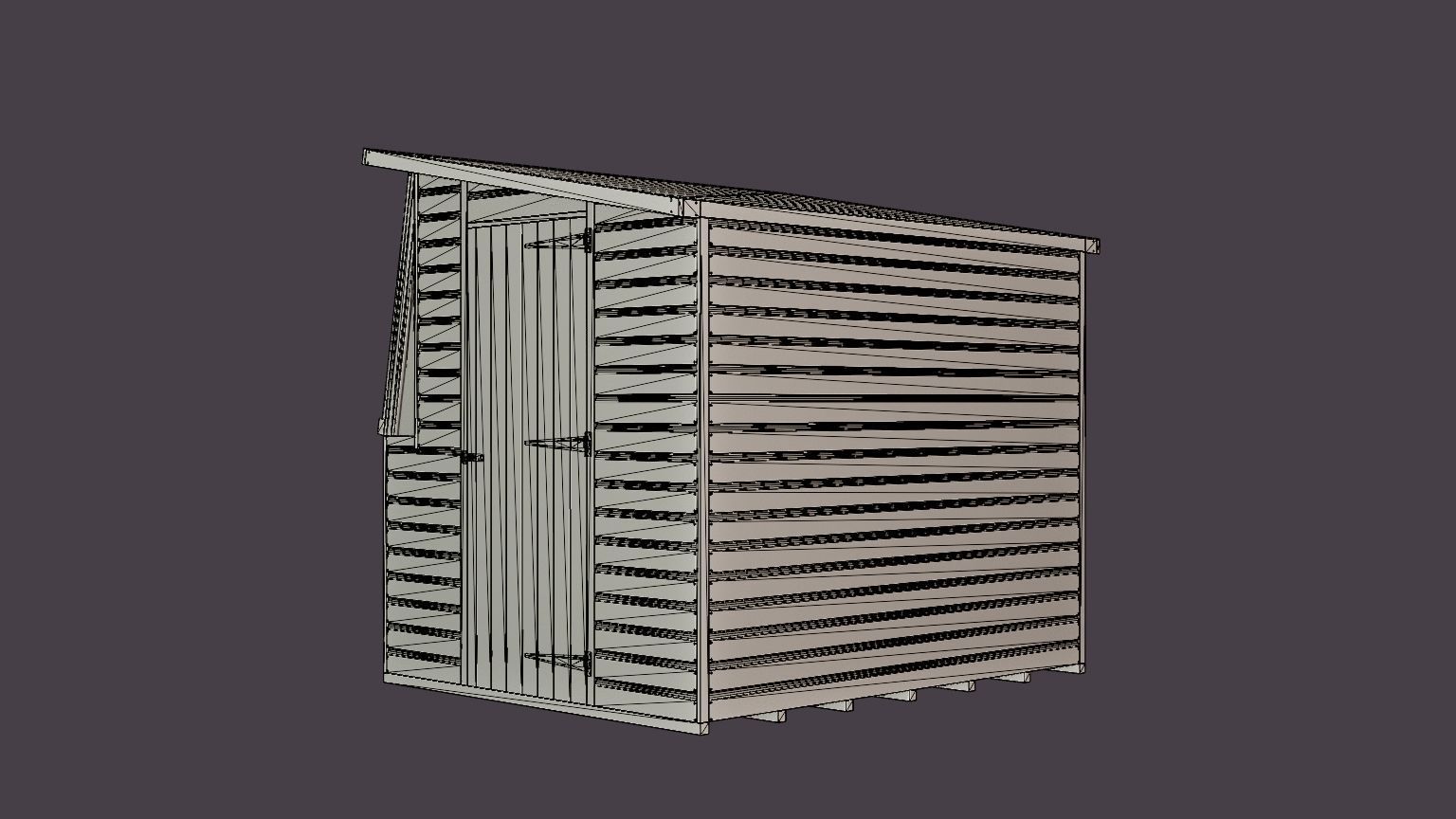 Garden Potting Shed Low-poly 3D model_6