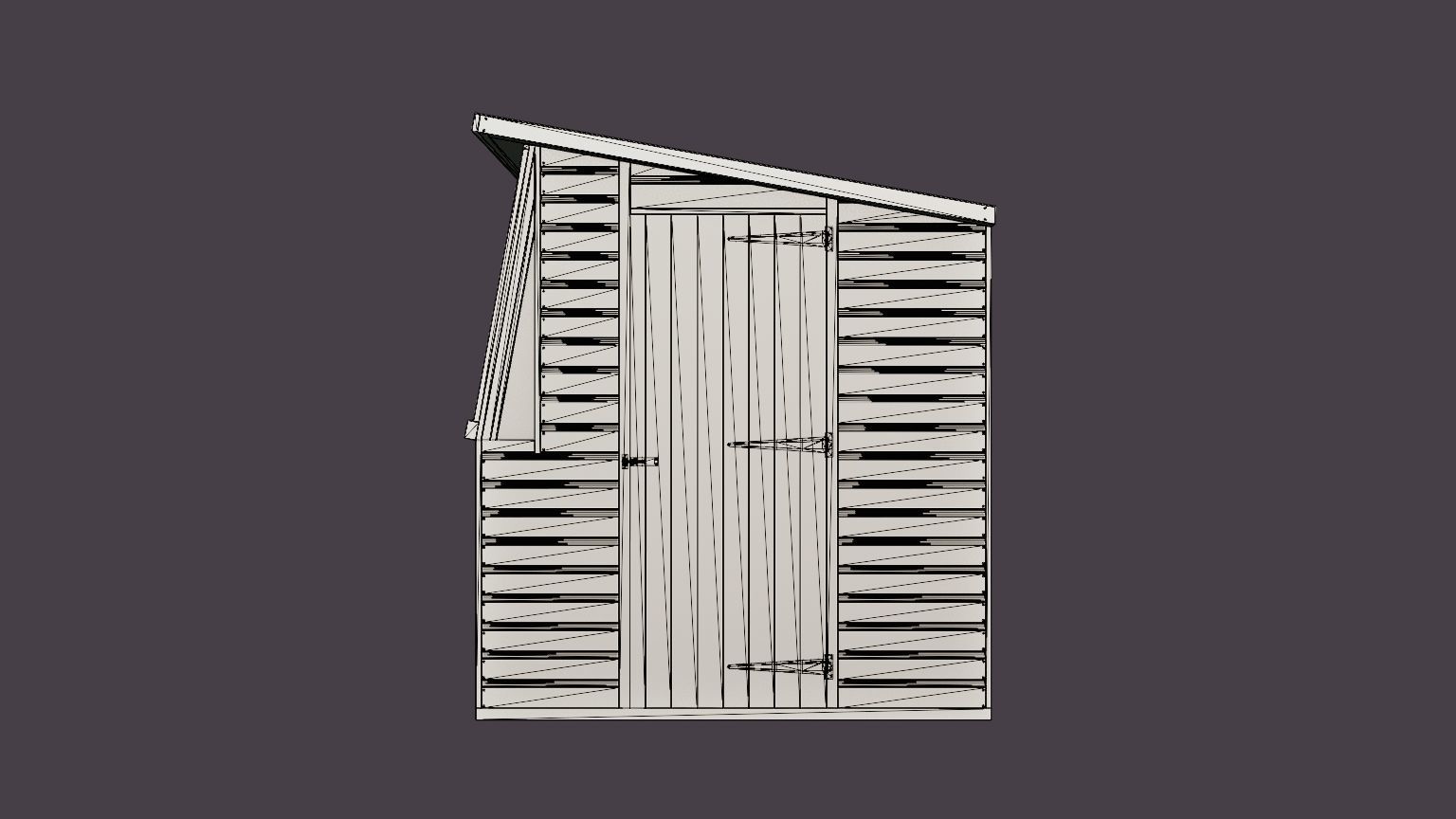 Garden Potting Shed Low-poly 3D model_7