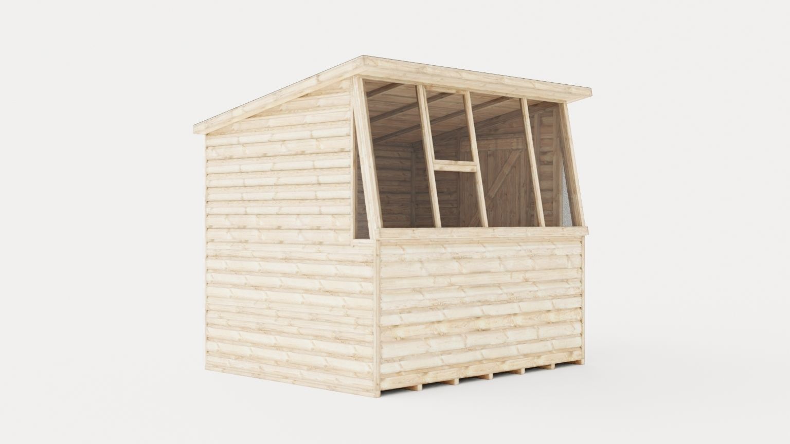 Garden Potting Shed Low-poly 3D model_1