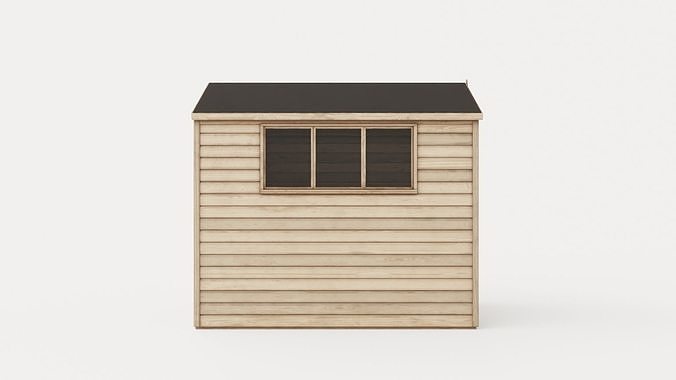 Shiplap Garden Shed Low-poly 3D model 3