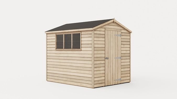 Shiplap Garden Shed Low-poly 3D model 2