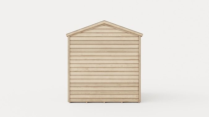 Shiplap Garden Shed Low-poly 3D model 5