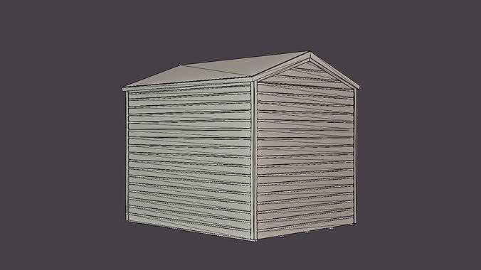 Shiplap Garden Shed Low-poly 3D model 7