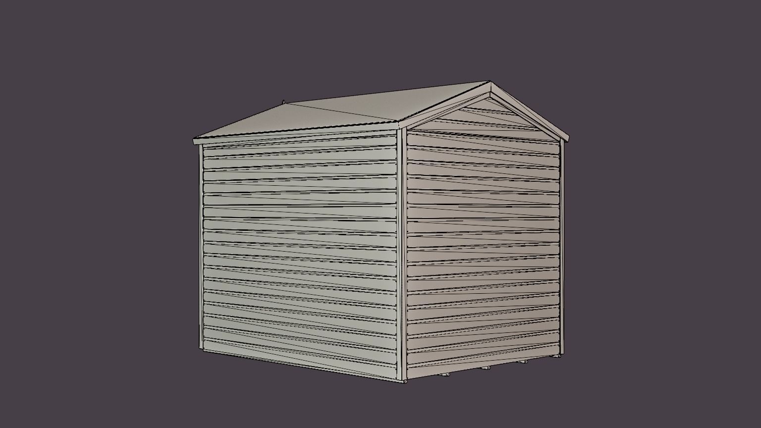 Shiplap Garden Shed Low-poly 3D model_6