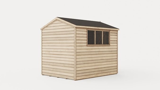 Shiplap Garden Shed Low-poly 3D model 4