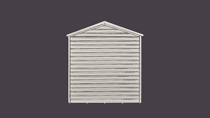 Shiplap Garden Shed Low-poly 3D model 6