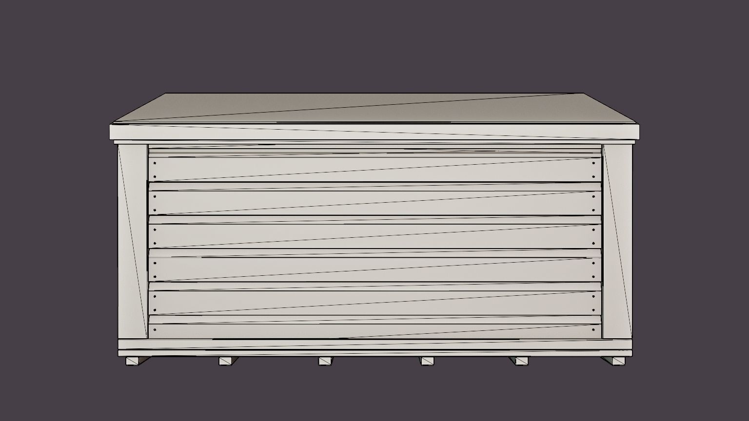 Storage Chest Low-poly 3D model_5