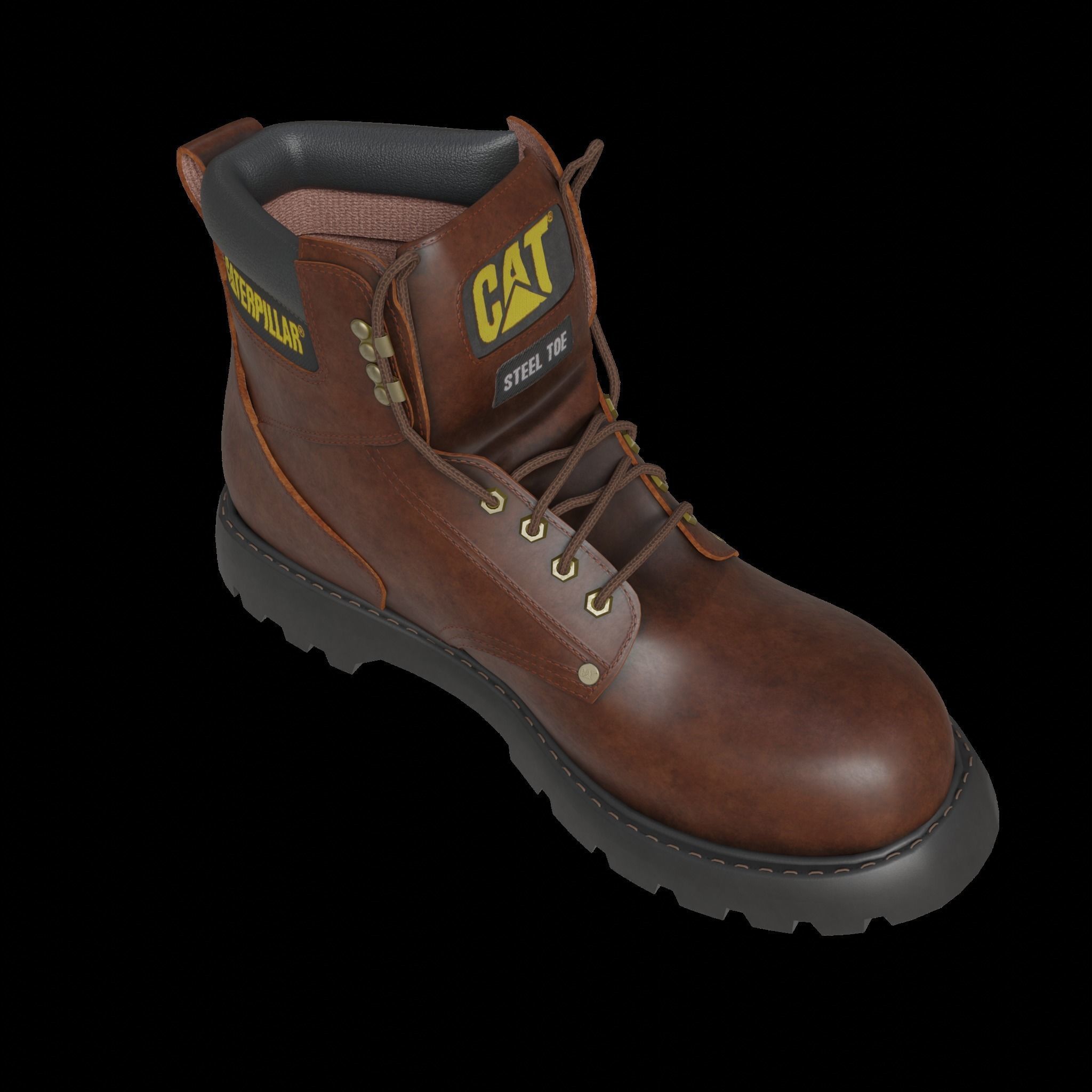 Carterpillar work boot 3D model_3