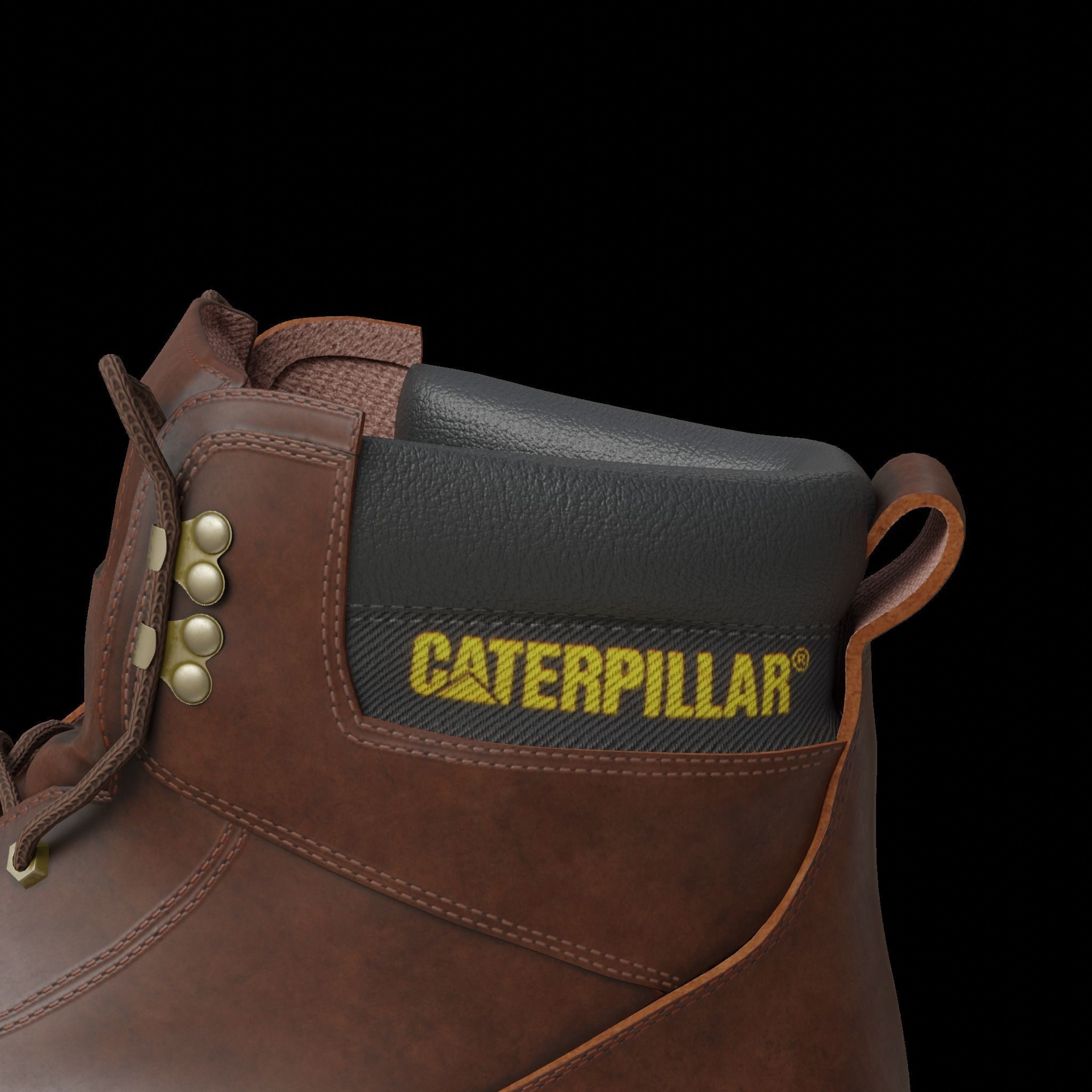 Carterpillar work boot 3D model_1