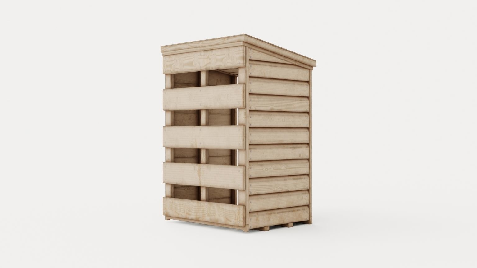 Mini Log Store Low-poly 3D model_3