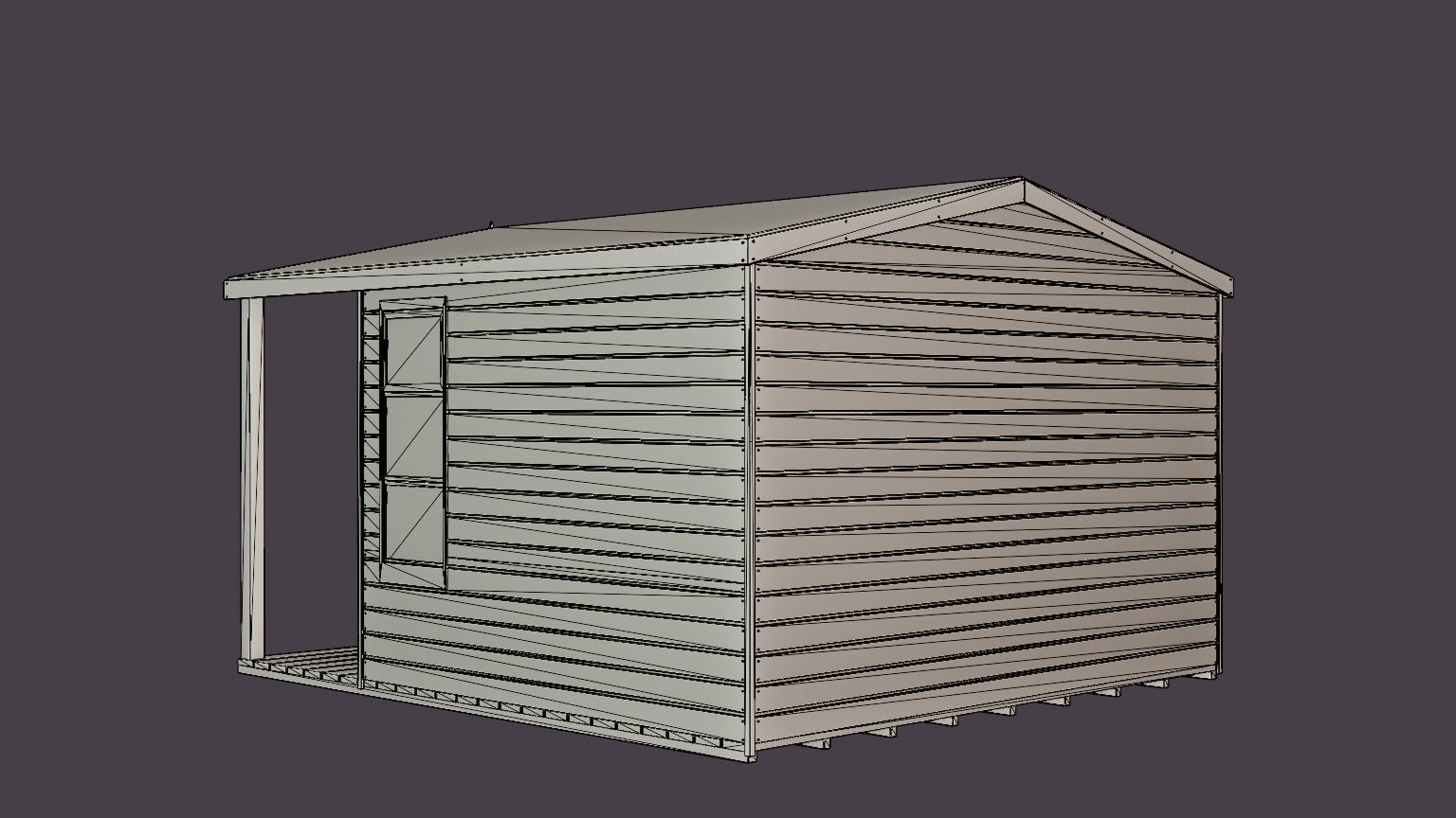 Chalet Summer House Low-poly 3D model_6