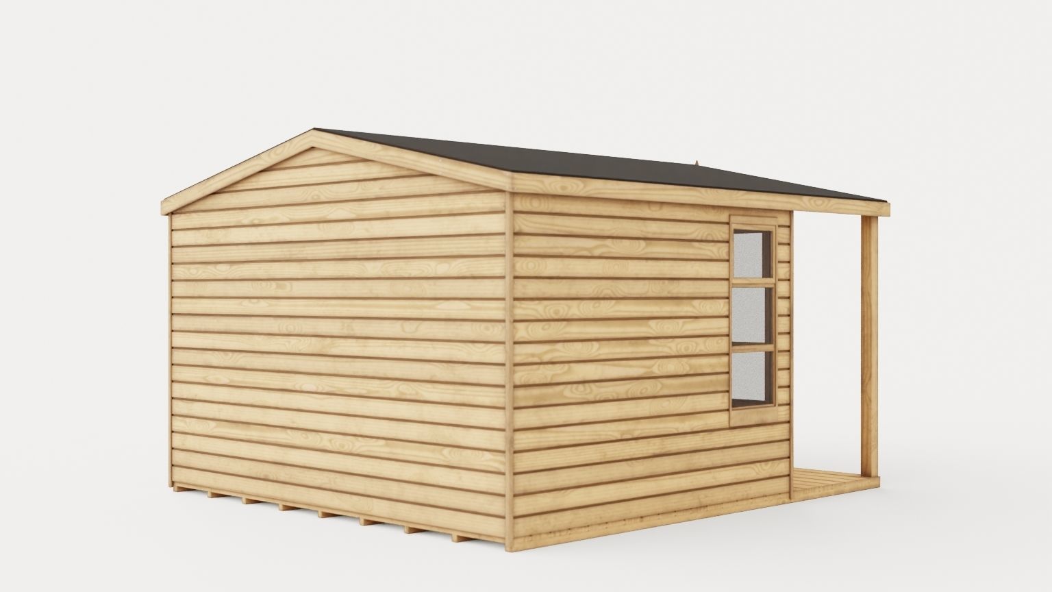 Chalet Summer House Low-poly 3D model_3