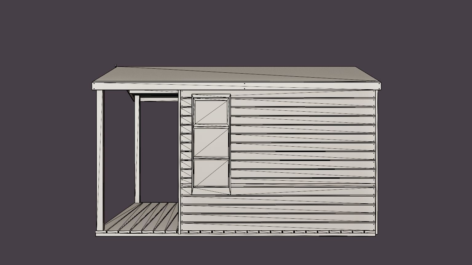 Chalet Summer House Low-poly 3D model_7