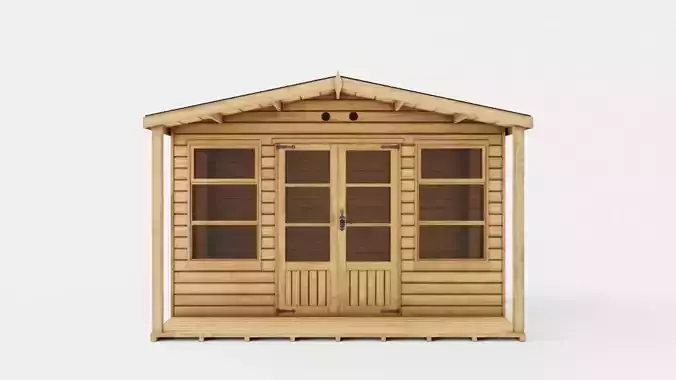 Chalet Summer House Low-poly 3D model