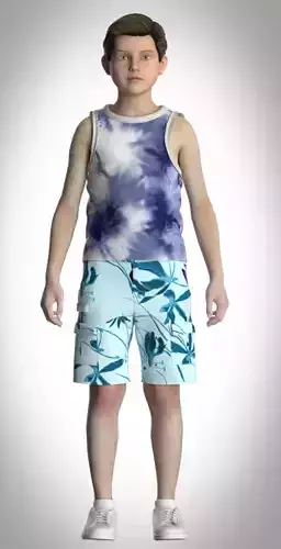 boys shorts and vest Low-poly 3D model