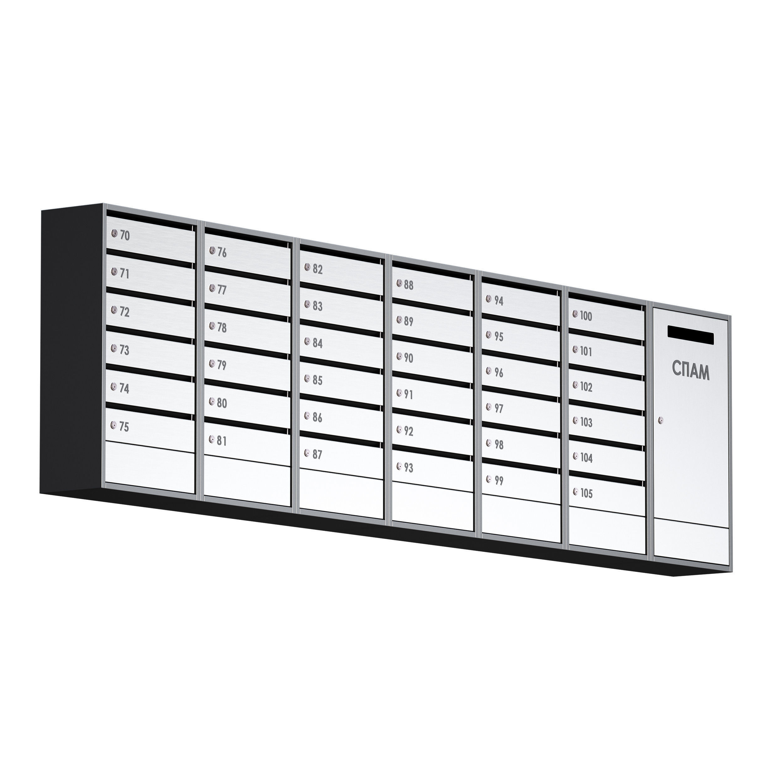 Mailboxes for an apartment building 3D model_8