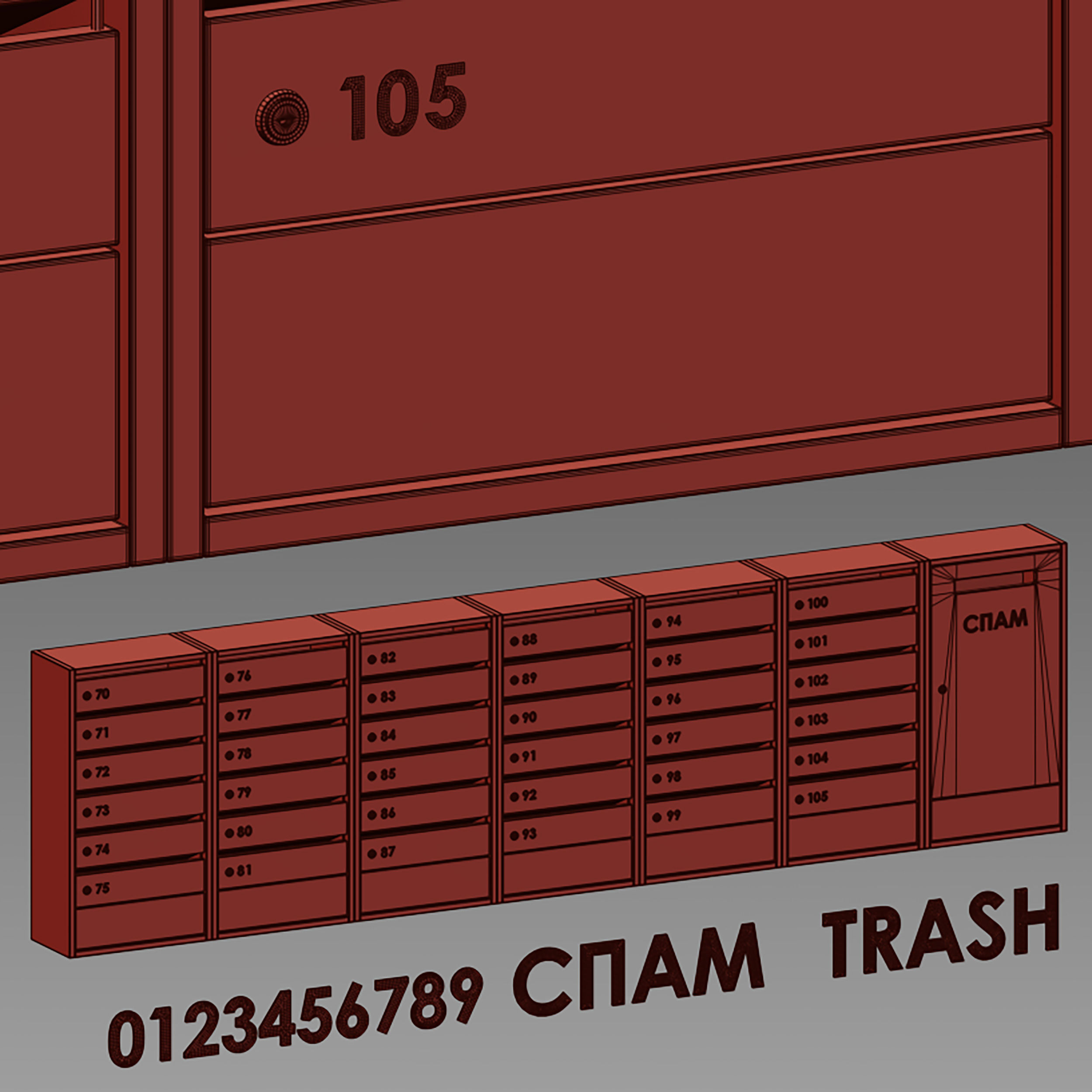 Mailboxes for an apartment building 3D model_24