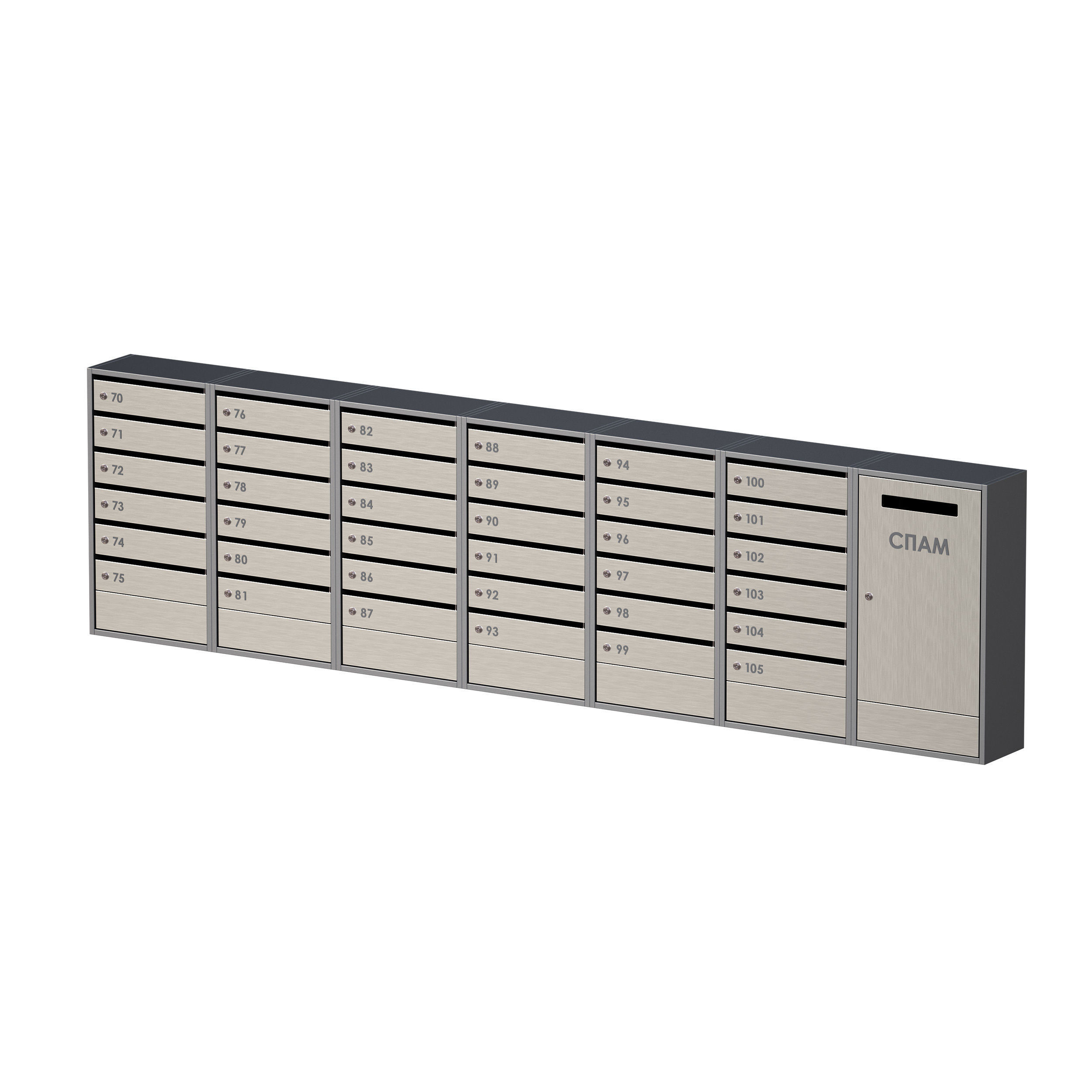 Mailboxes for an apartment building 3D model_14