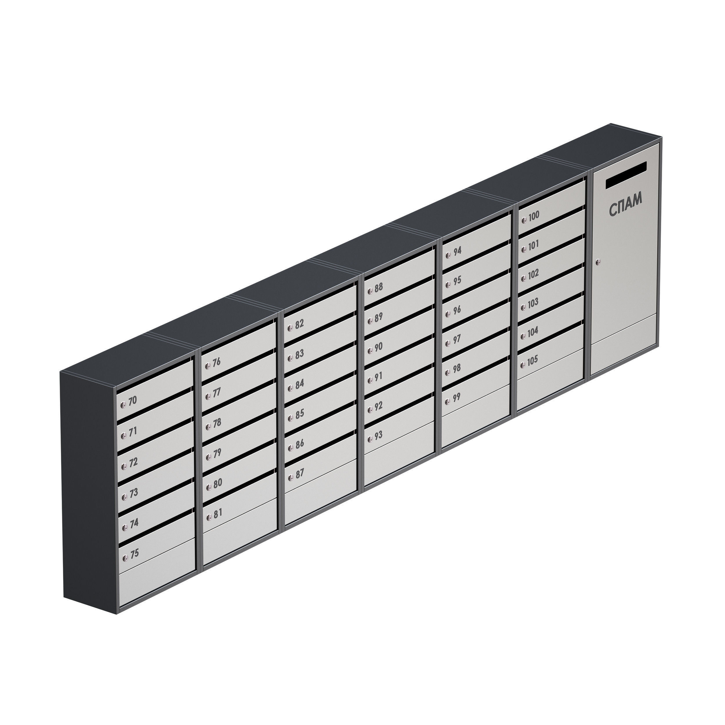Mailboxes for an apartment building 3D model_5