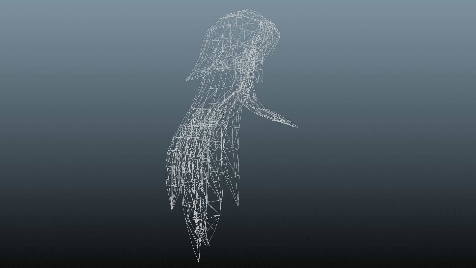 Female hair 4 colors Low-poly 3D model_15