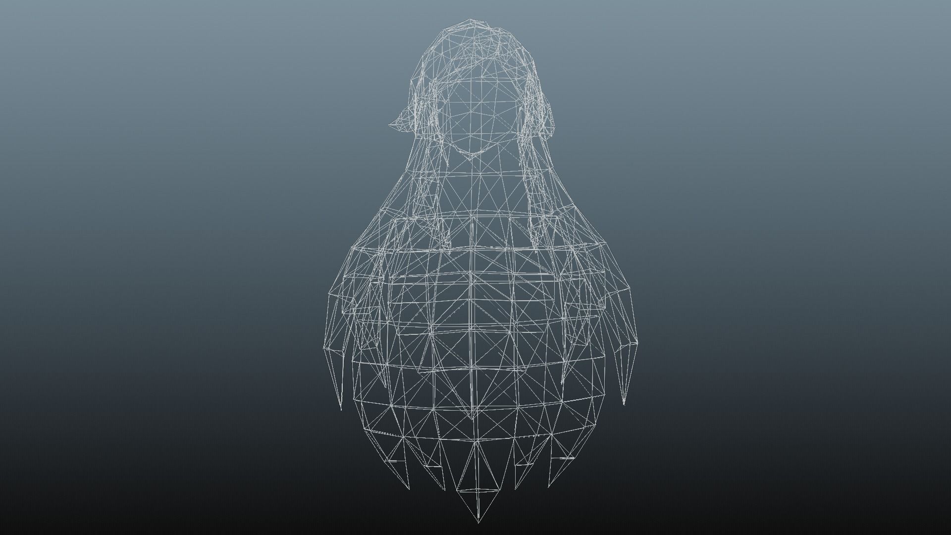 Female hair 4 colors Low-poly 3D model_13