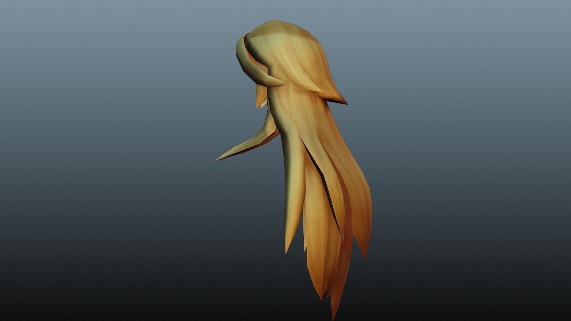 Female hair 4 colors Low-poly 3D model_6