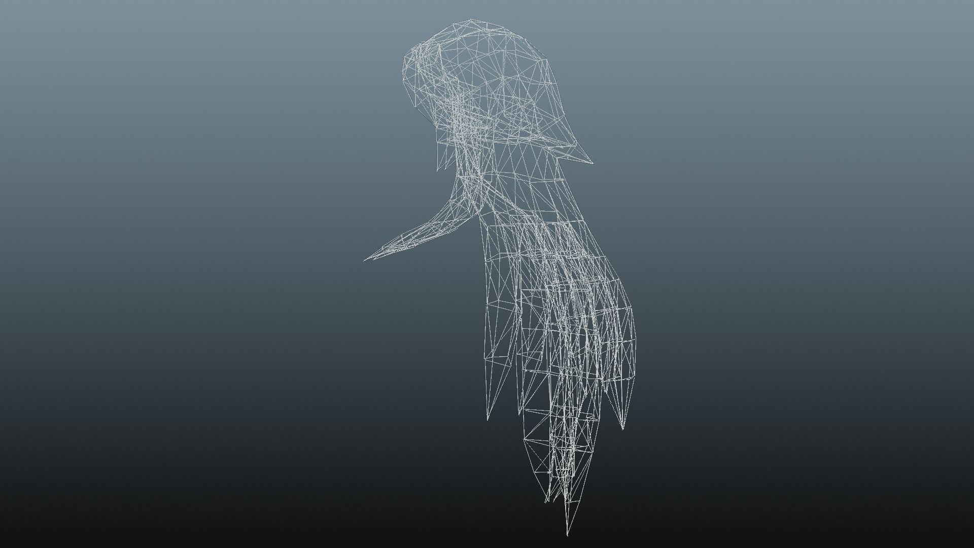 Female hair 4 colors Low-poly 3D model_29