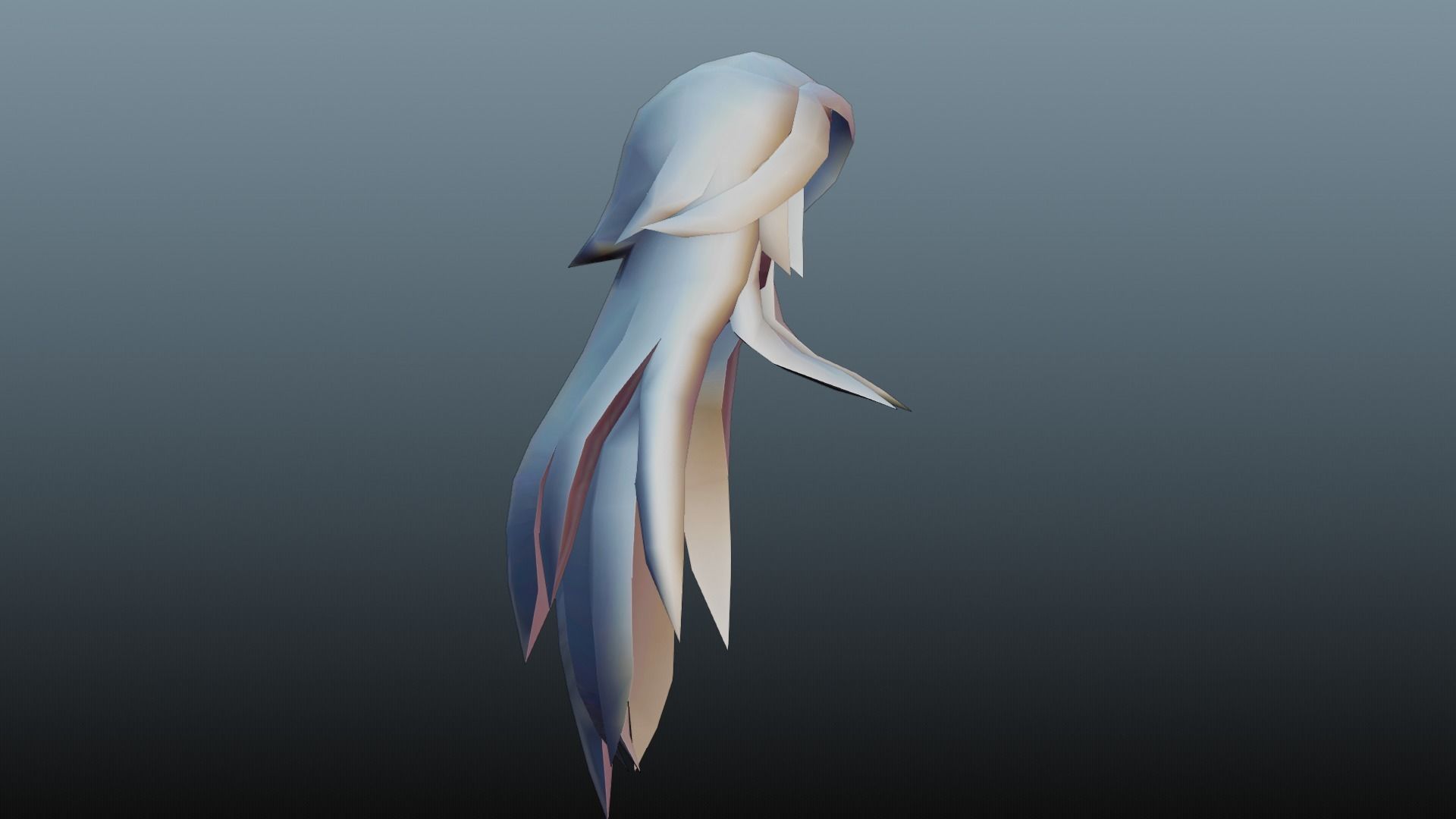 Female hair 4 colors Low-poly 3D model_27