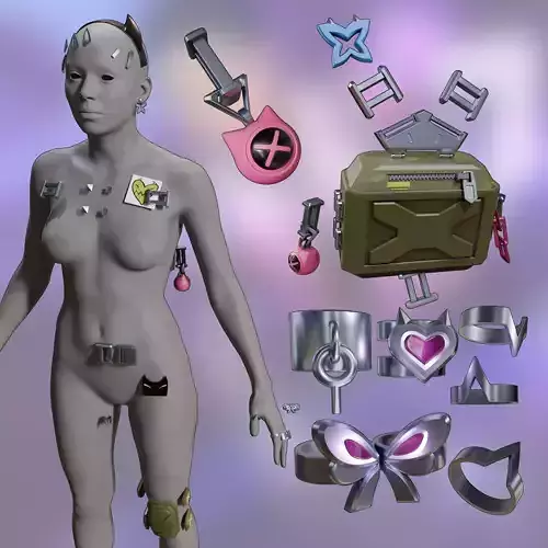 VALORANT CLOVE COSPLAY FULL SET BACKPACK RINGS HORNS  EARINGS