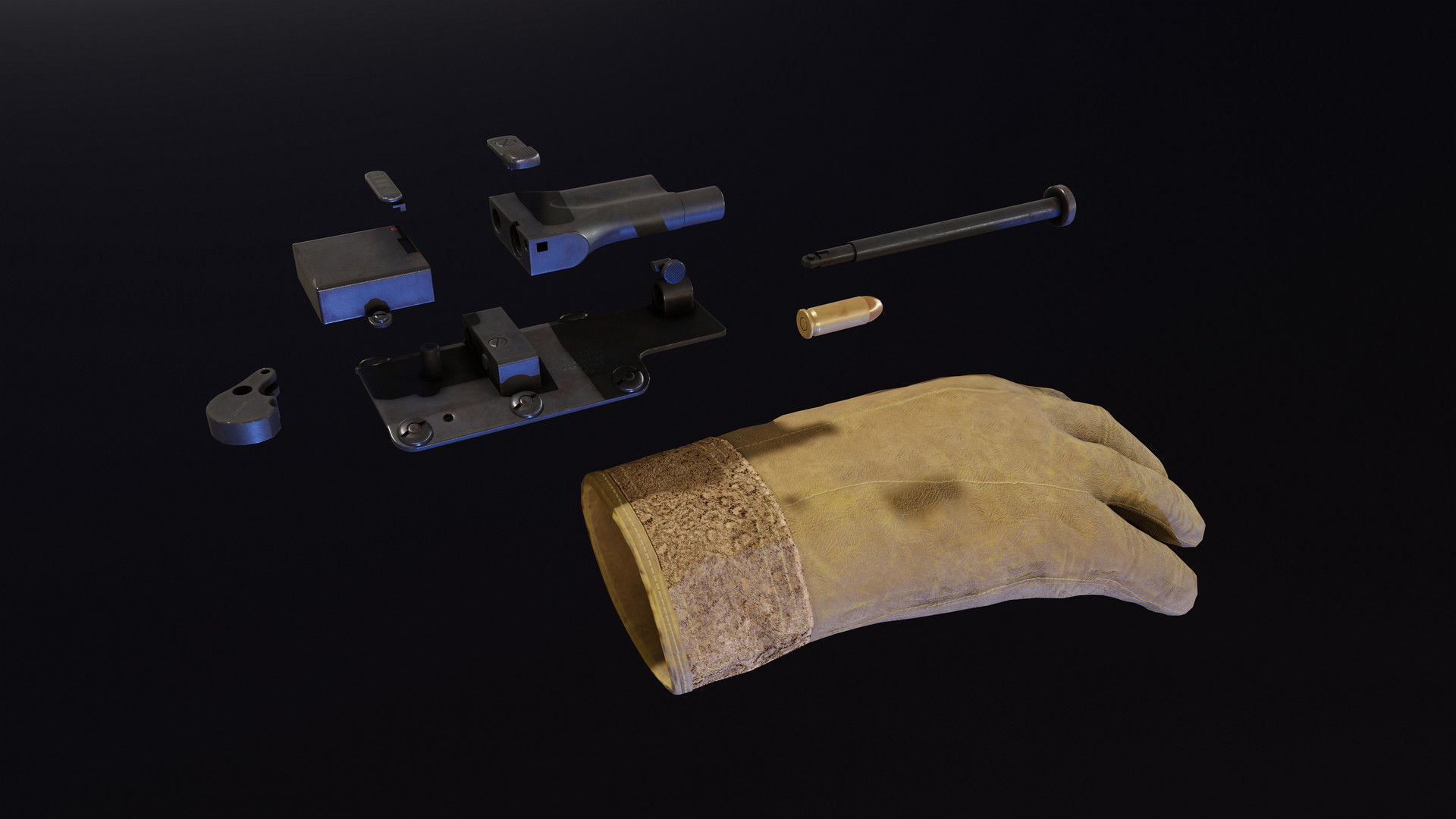 Sedgley OSS Fist Gun Low-poly 3D model_7