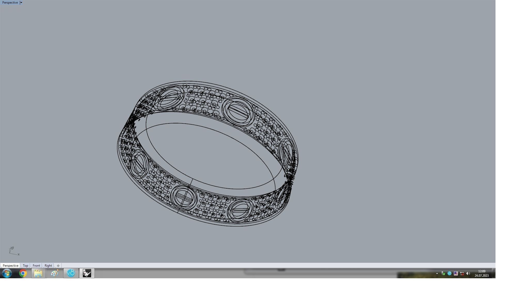 Paved Ring 18 5 mm 3D print model_4