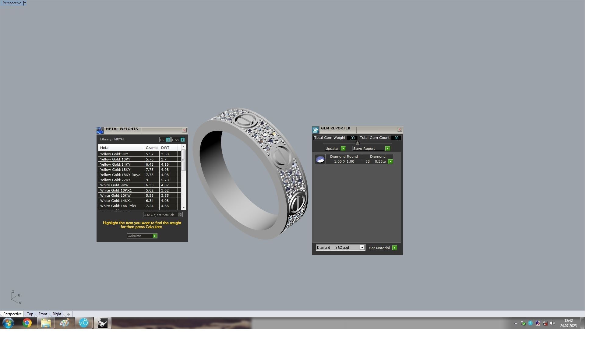 Paved Ring 18 5 mm 3D print model_6