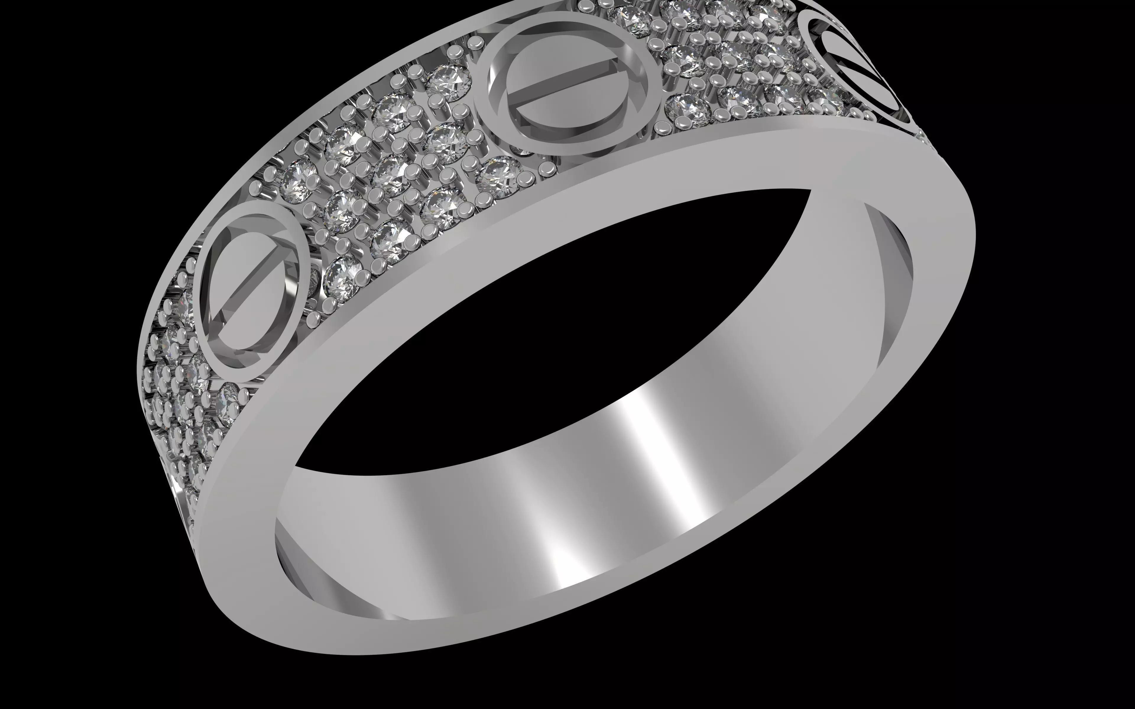 Paved Ring 18 5 mm 3D print model_2