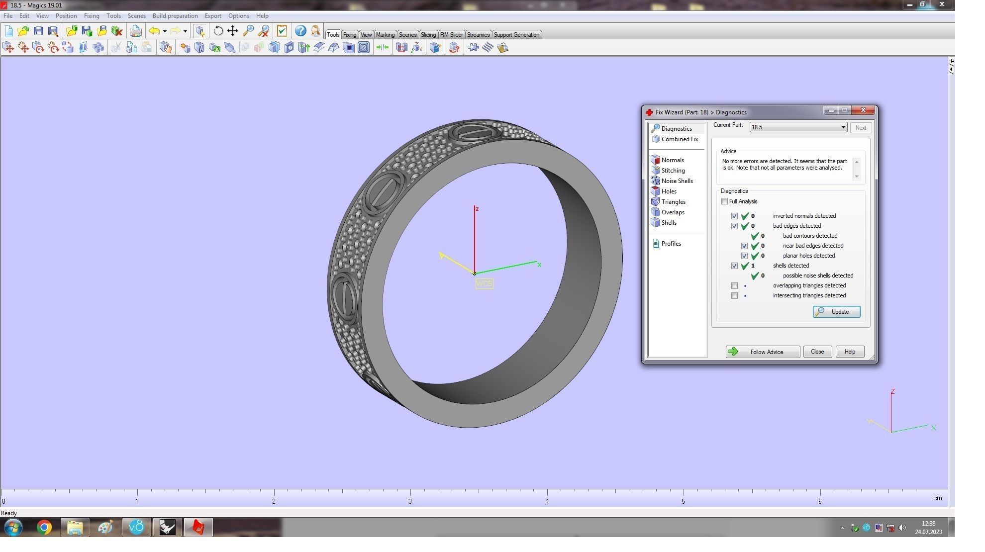 Paved Ring 18 5 mm 3D print model_7