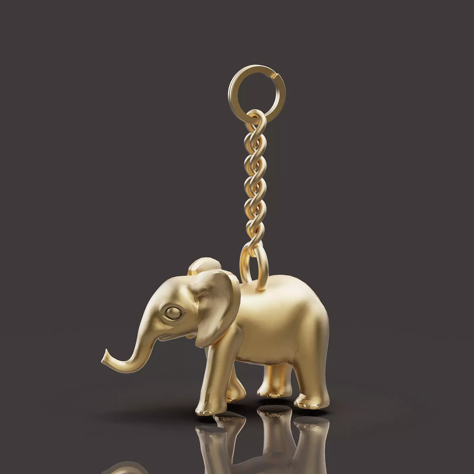 Elephant key holder silver gold jewelry printable 3d model 3D print model