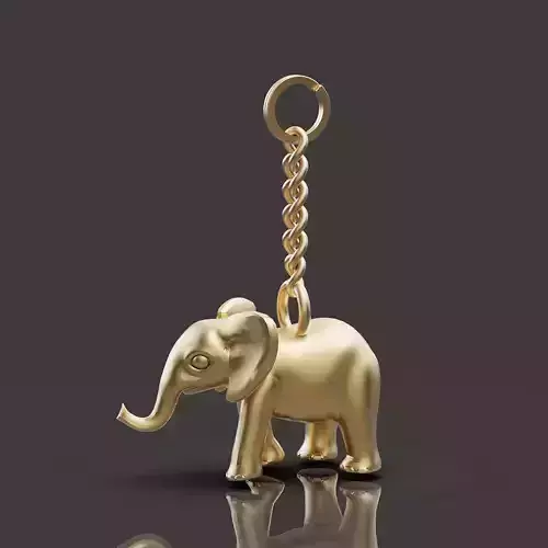 Elephant key holder silver gold jewelry printable 3d model