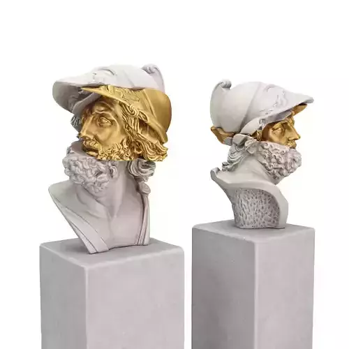 Menelaus golden slice sculpture Low-poly 3D model