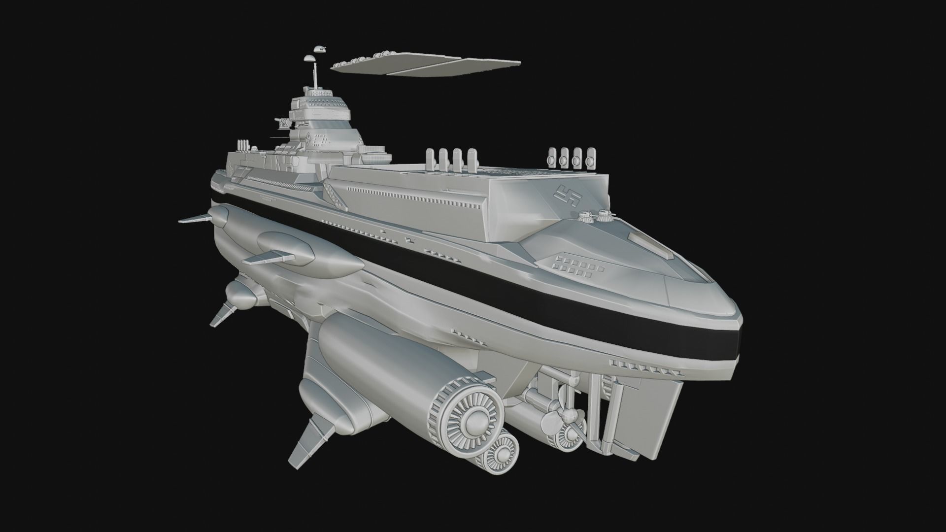 Eva Hammer ship- Wolfenstein 3D print model_3