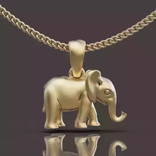 Elephant pendant silver gold jewelry printable 3d model