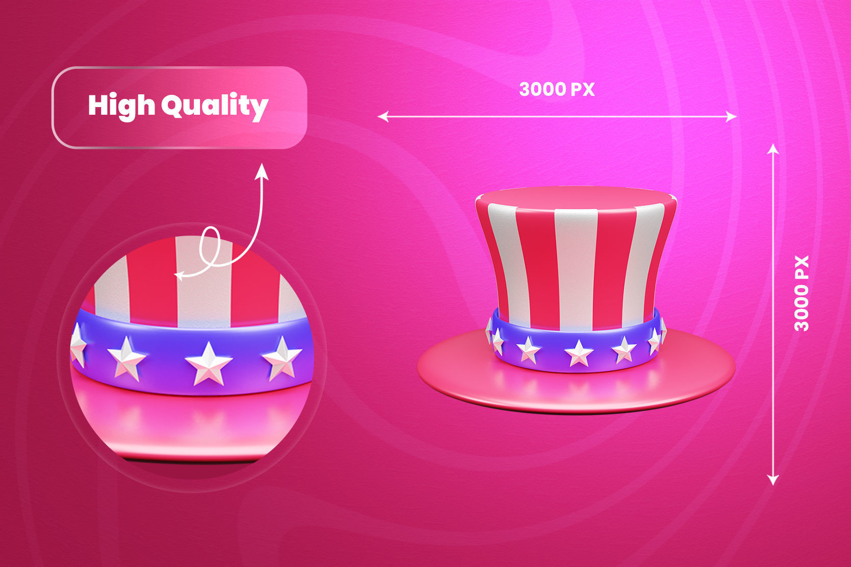 Memorial Day 3d Illustration  Icon Pack  3D model_4